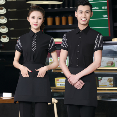 酒店工作服夏裝西餐咖啡廳奶茶飯店餐飲火鍋店服務(wù)員工作服短長袖